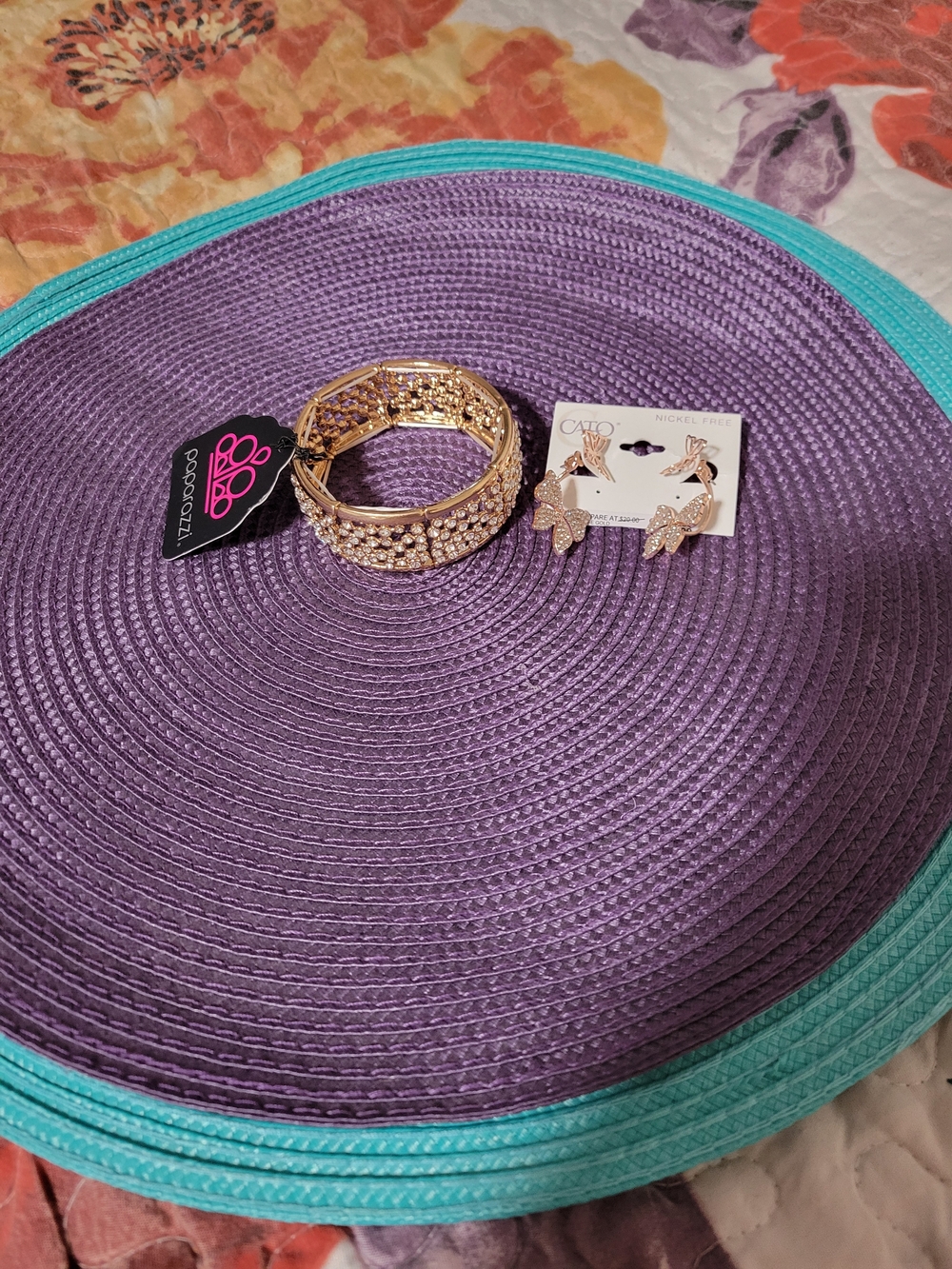 Paparazzi Gold Rhinestone Bangle Bracelet